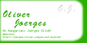 oliver joerges business card